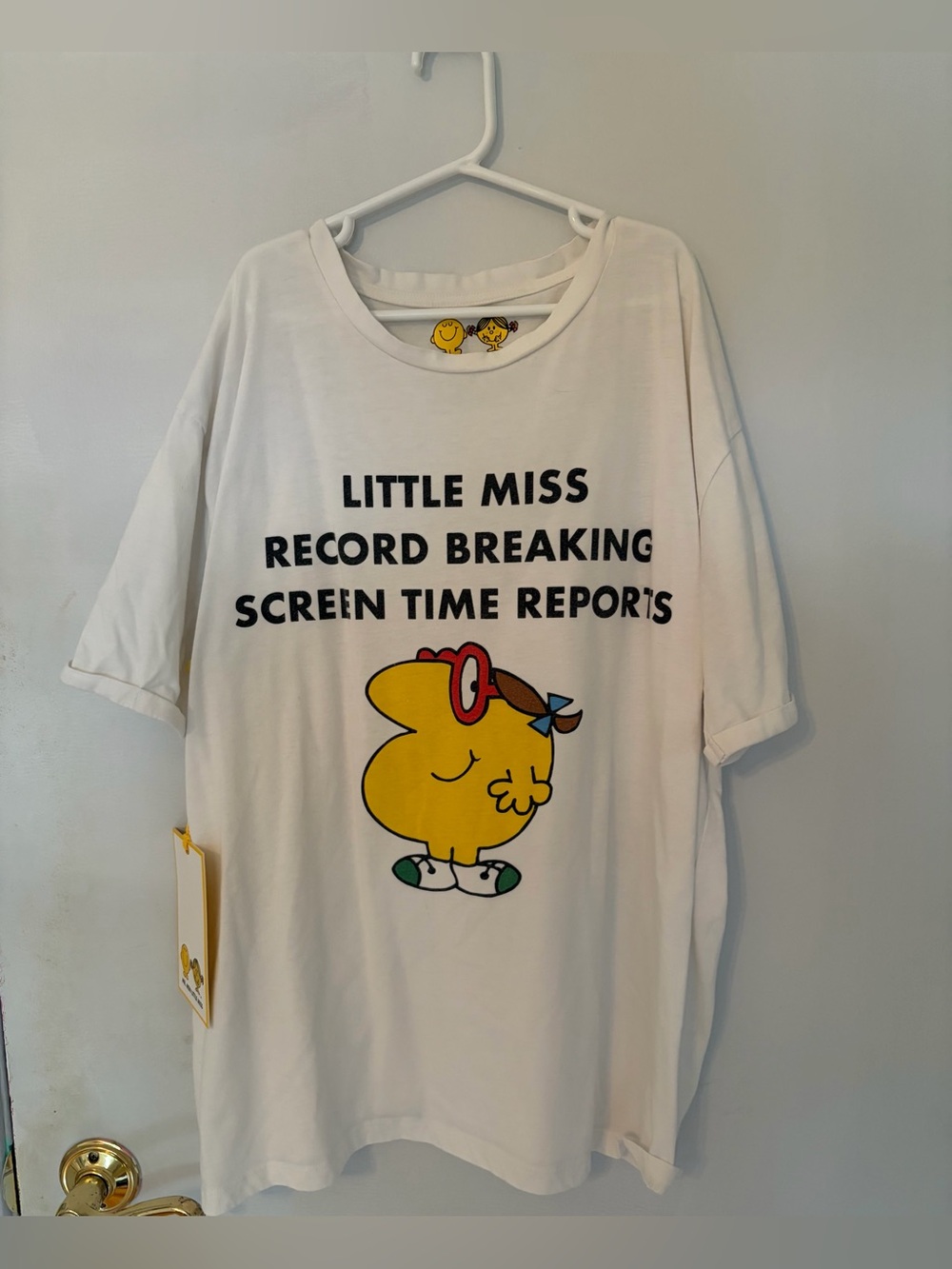 Women’s Little Miss “Record Breaking Screen Time Reports” Oversized Tee